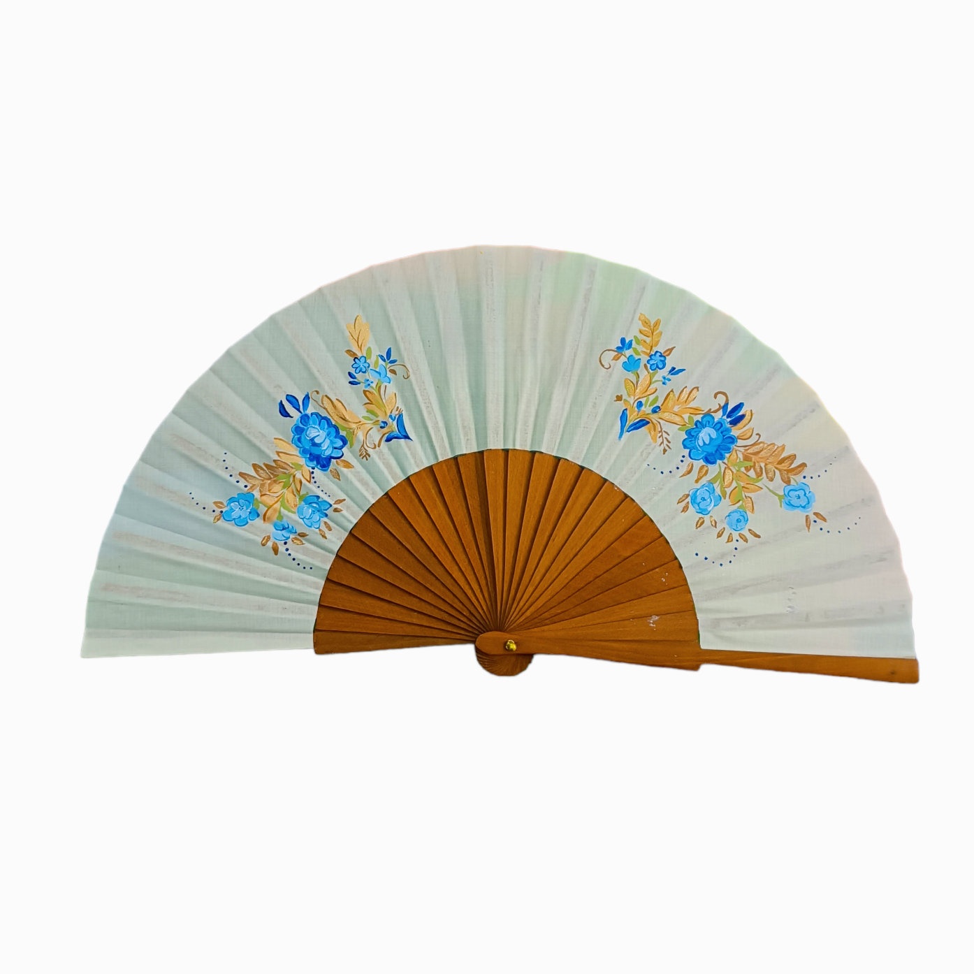Personalized Hand-Painted Floral Folding Fan