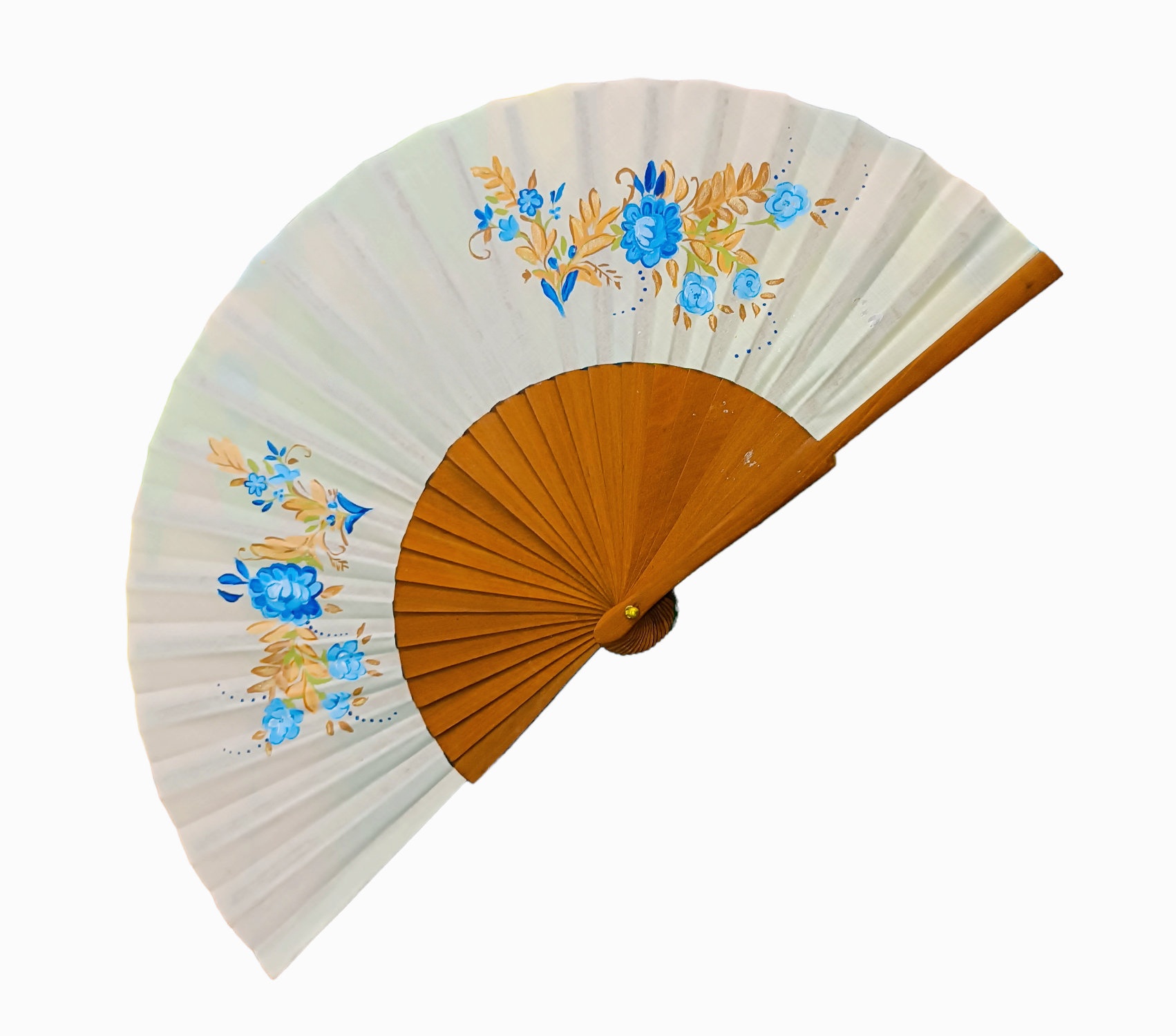 Personalized Hand-Painted Floral Folding Fan - Image 2