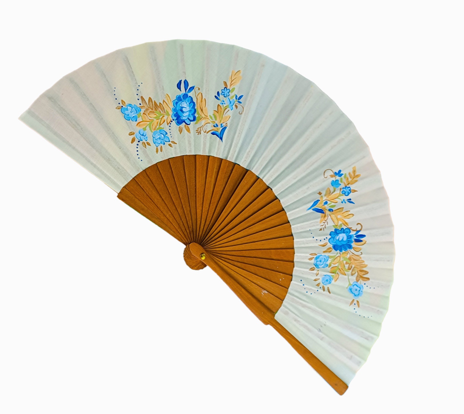 Personalized Hand-Painted Floral Folding Fan - Image 3