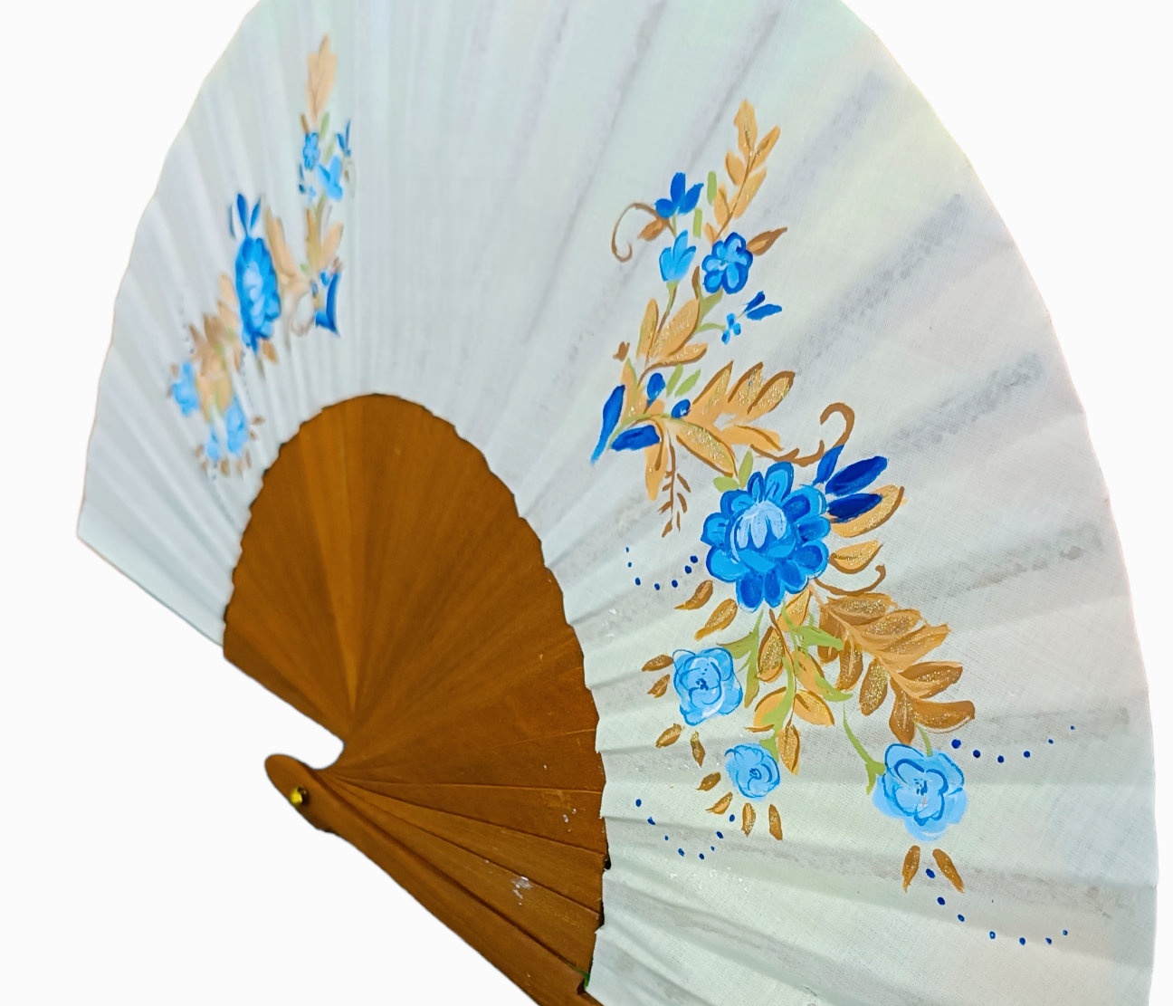 Personalized Hand-Painted Floral Folding Fan - Image 4