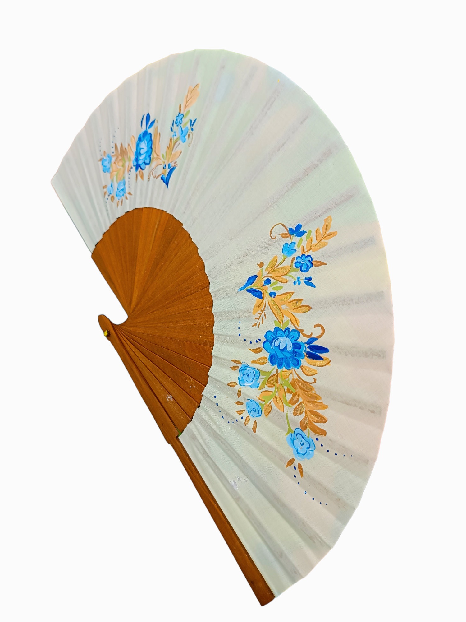Personalized Hand-Painted Floral Folding Fan - Image 5