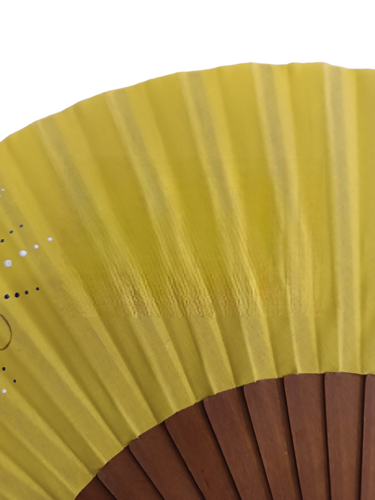Hand-Painted Yellow Floral Folding Fan - Image 4